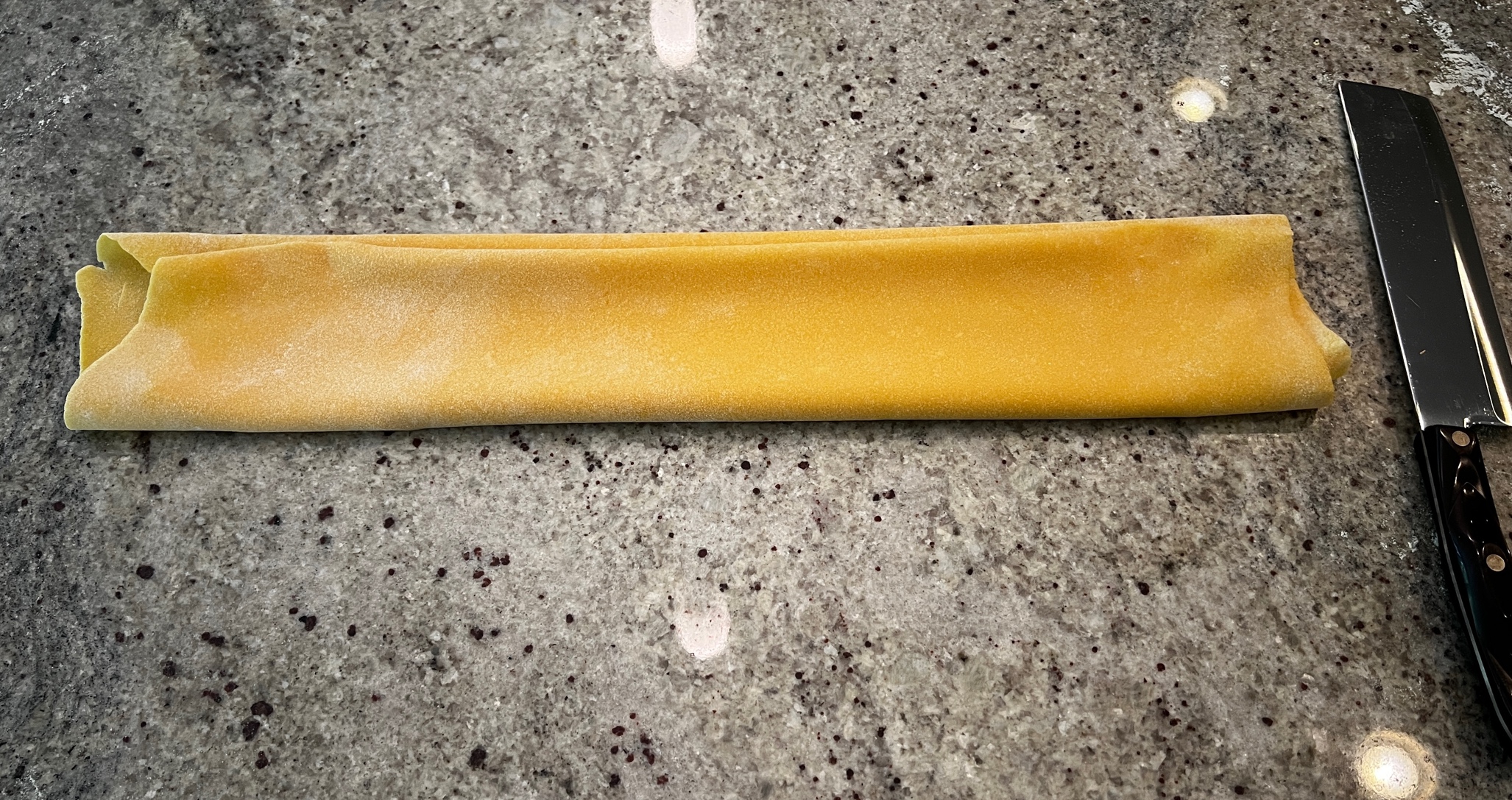 A yellow pasta on a counter

AI-generated content may be incorrect.